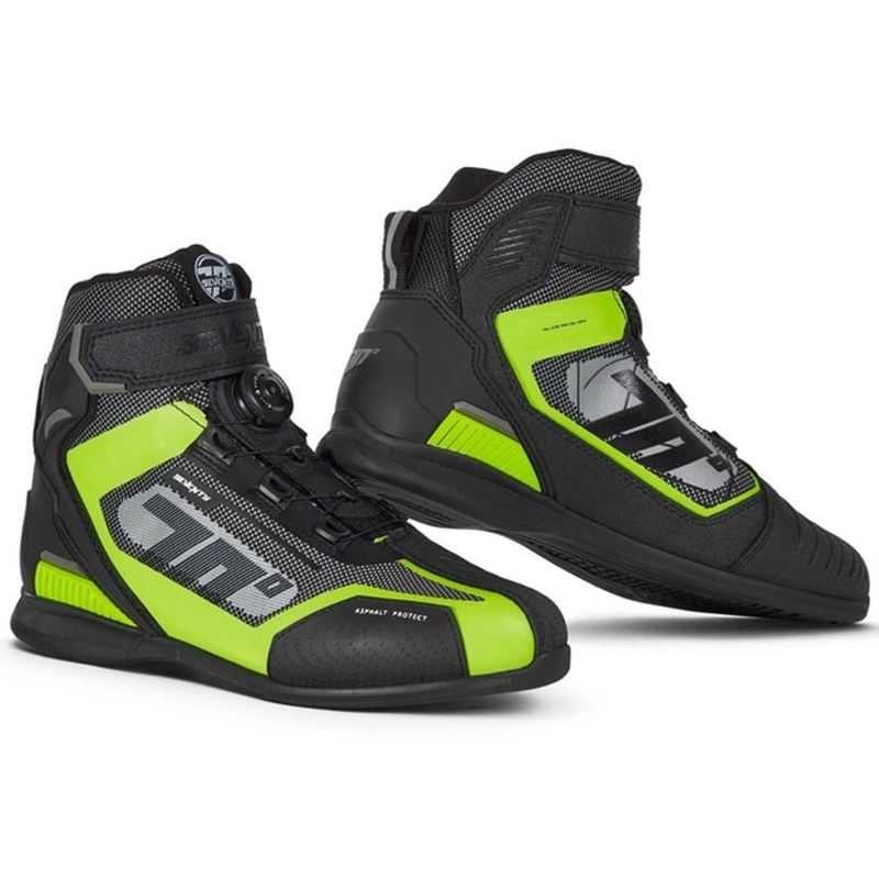 Motorradstiefel SEVENTY DEGREES SD-BR3 Veloce PRO schwarz-fluo gelb
