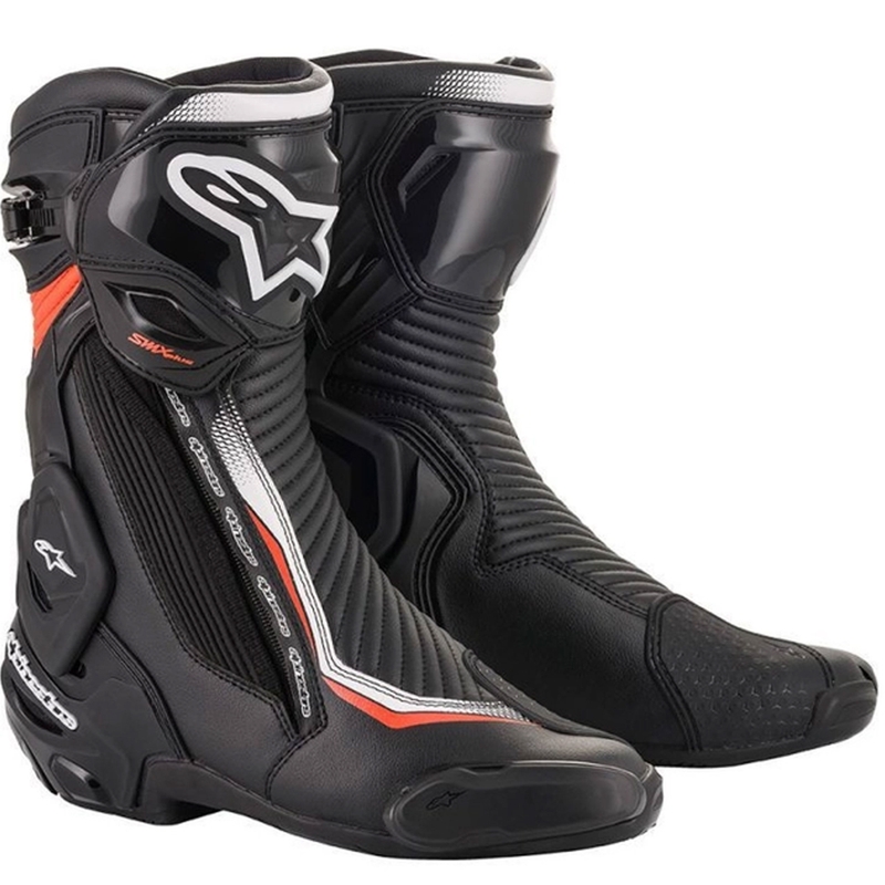 Alpinestars SMX Plus 2 Motorradstiefel Schwarz-Weiß-Fluorot