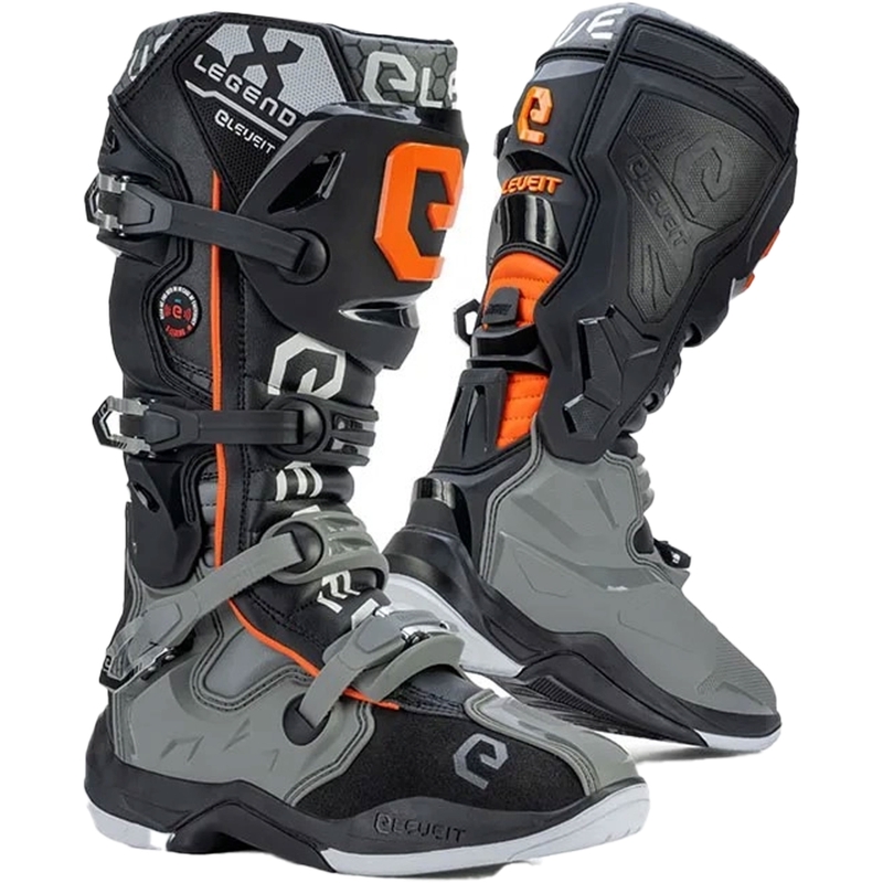 Eleveit X-Legend Motorradstiefel grau-orange