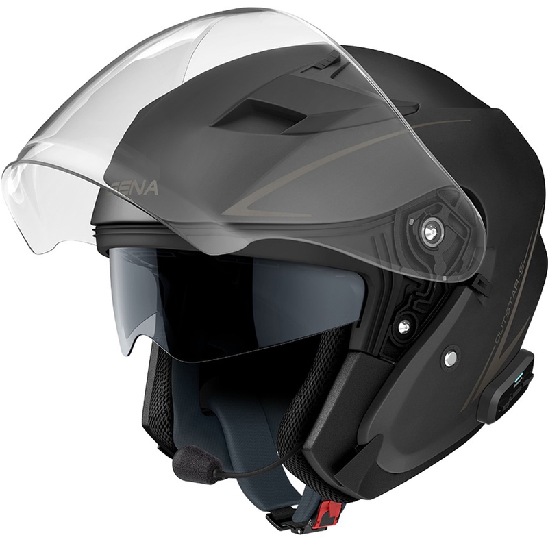 Offener Motorradhelm SENA Outstar S schwarz matt
