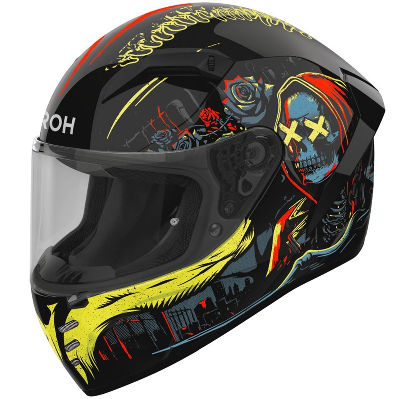 Airoh CONNOR Double Face Motorrad Integralhelm glänzend schwarz-gelb