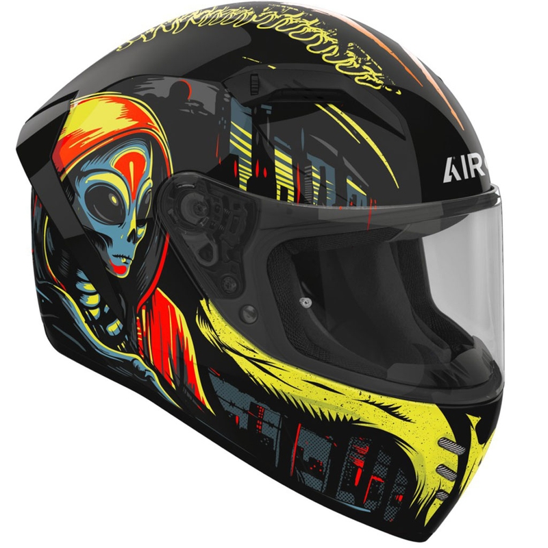 Airoh CONNOR Double Face Motorrad Integralhelm glänzend schwarz-gelb