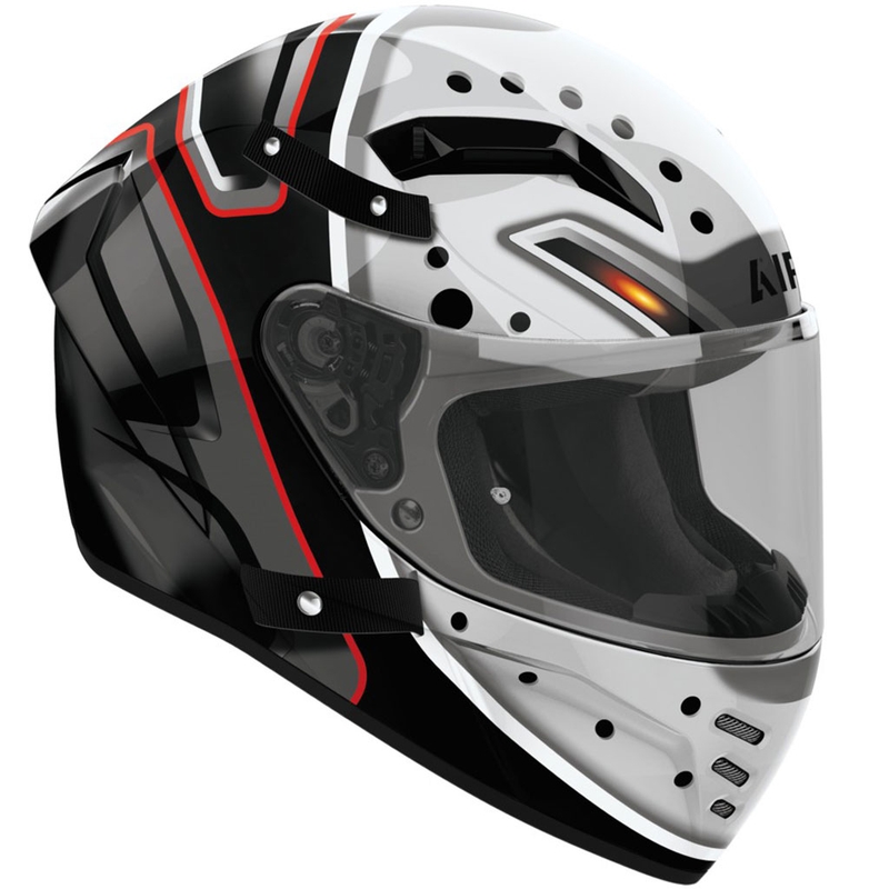 Airoh CONNOR Masker Integralhelm Motorrad glänzend grau-schwarz