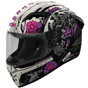 Airoh CONNOR Bloom Integralhelm Motorrad glänzend schwarz-grau-lila