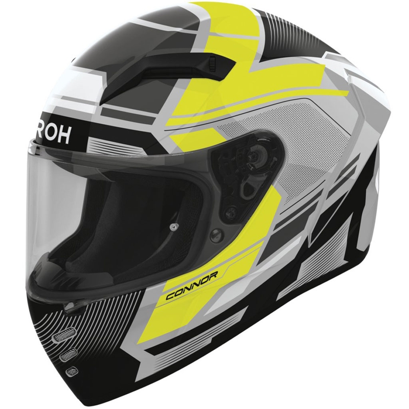 Airoh CONNOR Ego Integralhelm für Motorradfahrer, glänzend, fluogelb