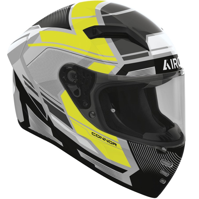 Airoh CONNOR Ego Integralhelm für Motorradfahrer, glänzend, fluogelb