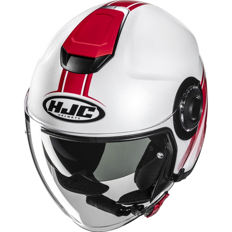 Jet-Motorradhelm HJC i40N Vision MC1 weiß-rot