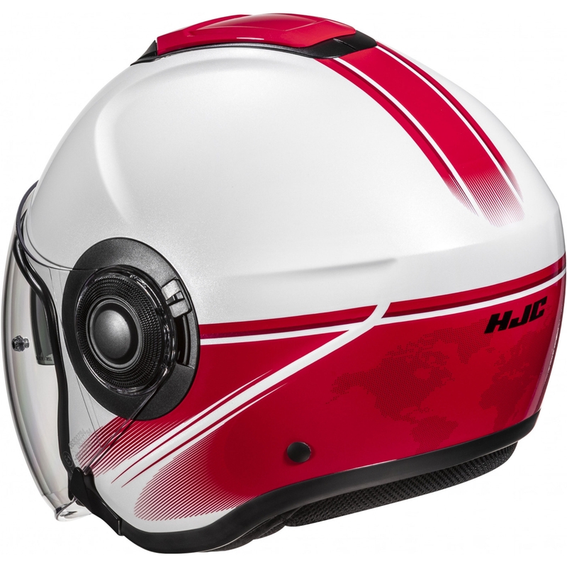 Jet-Motorradhelm HJC i40N Vision MC1 weiß-rot