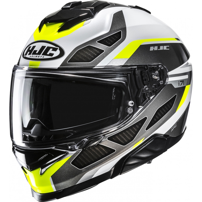 Integralhelm Motorrad HJC i71 Zest MC3H schwarz-weiß-fluogelb