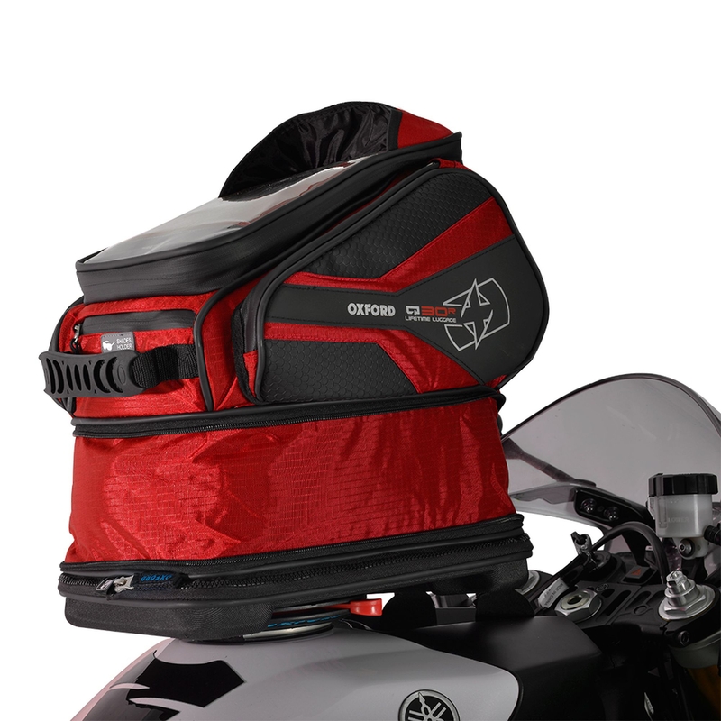 Tankrucksack für Motorrad Oxford Q30R QR schwarz-rot