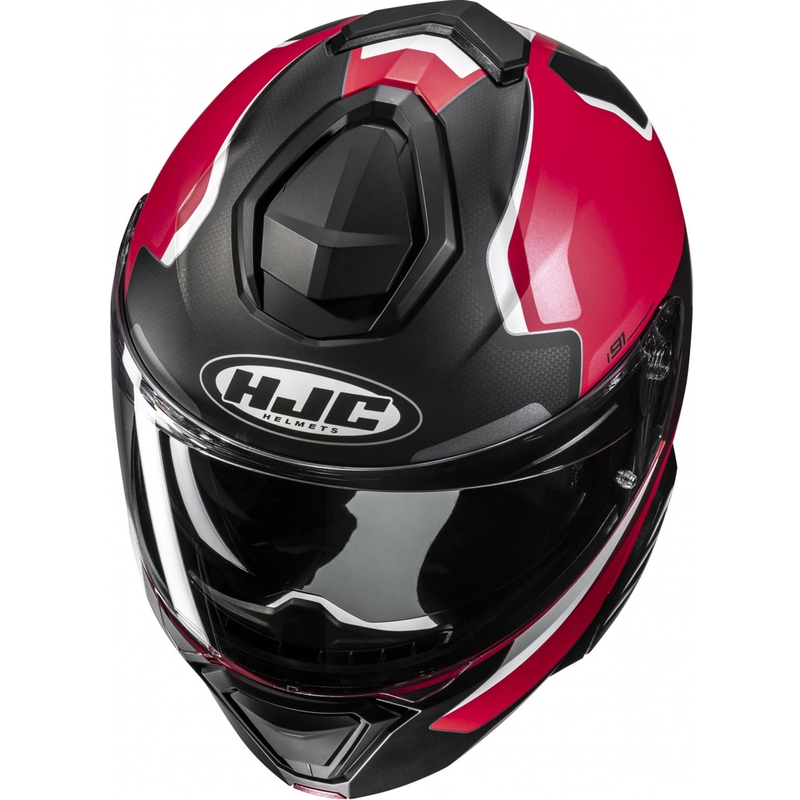 Motorrad-Klapphelm HJC i91 Felio MC1SF schwarz-rot-weiß