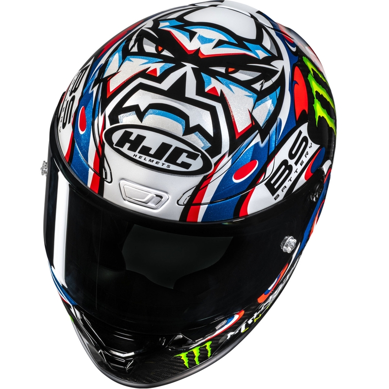 Integrierter Motorradhelm HJC RPHA 1 V2 CARBON Quartararo Le Mans III MC25 mehrfarbig