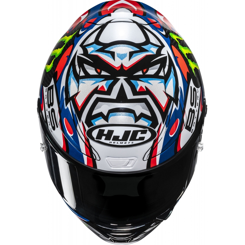Integrierter Motorradhelm HJC RPHA 1 V2 CARBON Quartararo Le Mans III MC25 mehrfarbig