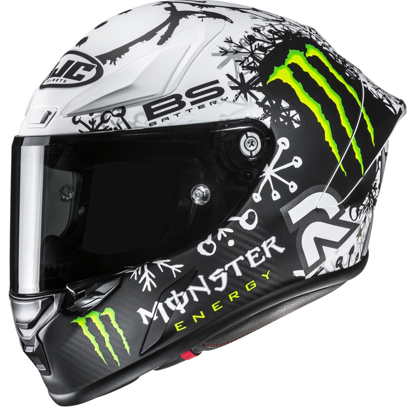 Integralhelm Motorrad HJC RPHA 1 V2 CARBON Snow Diablo MC10SF schwarz-weiß