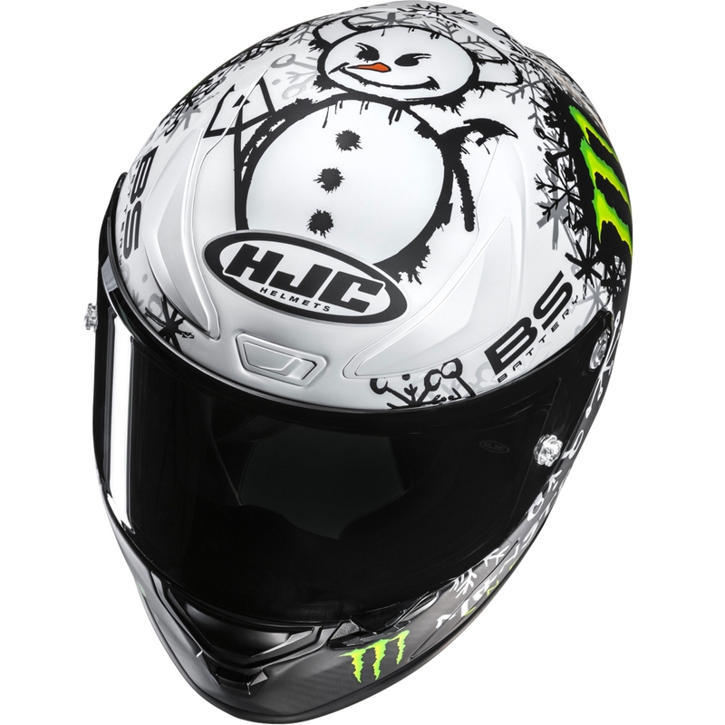 Integralhelm Motorrad HJC RPHA 1 V2 CARBON Snow Diablo MC10SF schwarz-weiß