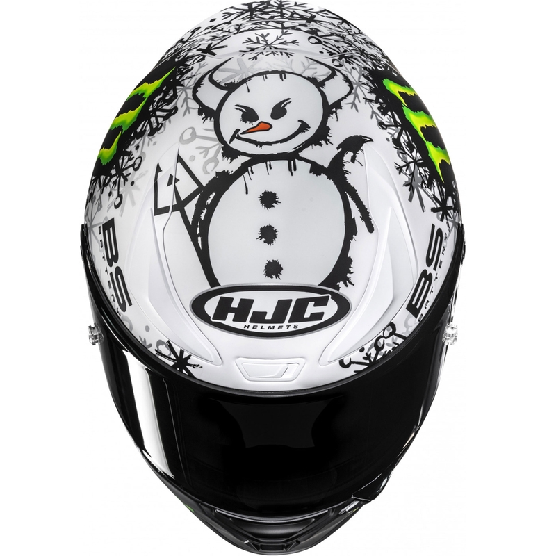 Integralhelm Motorrad HJC RPHA 1 V2 CARBON Snow Diablo MC10SF schwarz-weiß