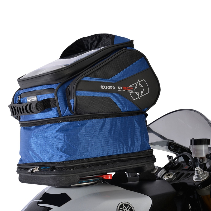 Tankrucksack für Motorrad Oxford Q30R QR schwarz-blau