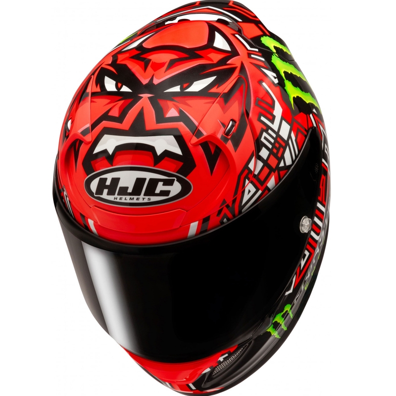HJC RPHA 12 Quartararo Replica II MC1 Integralhelm Motorrad rot-schwarz
