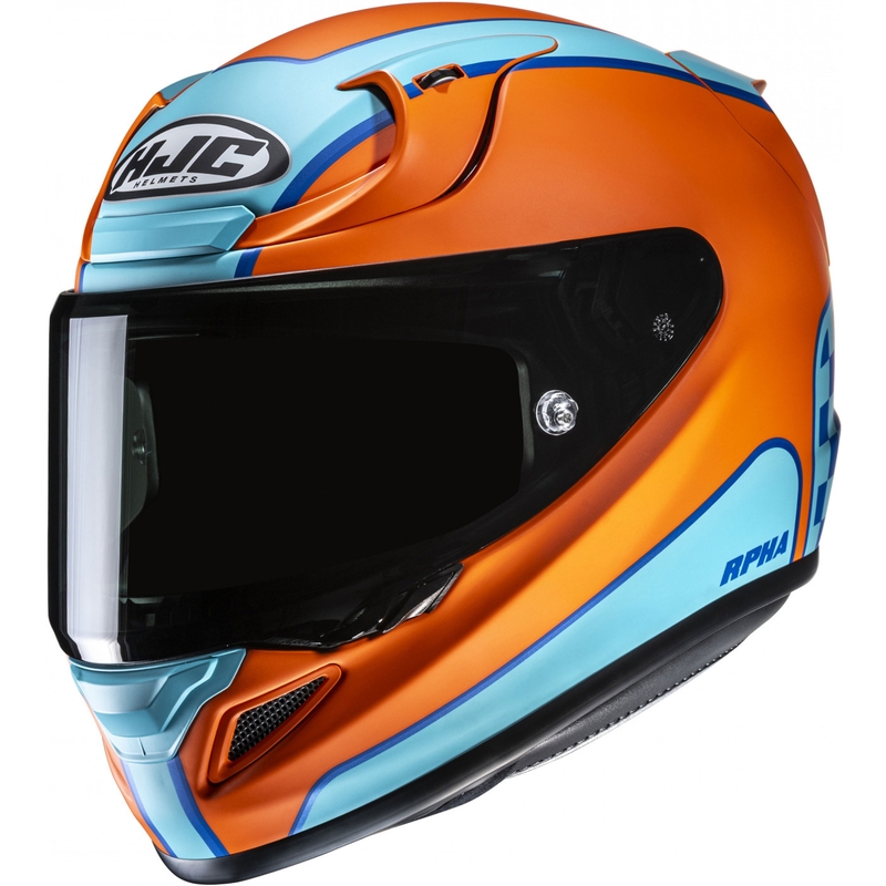 Integralhelm Motorrad HJC RPHA 12 Respon MC27SF orange-blau