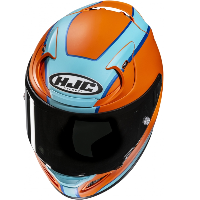 Integralhelm Motorrad HJC RPHA 12 Respon MC27SF orange-blau