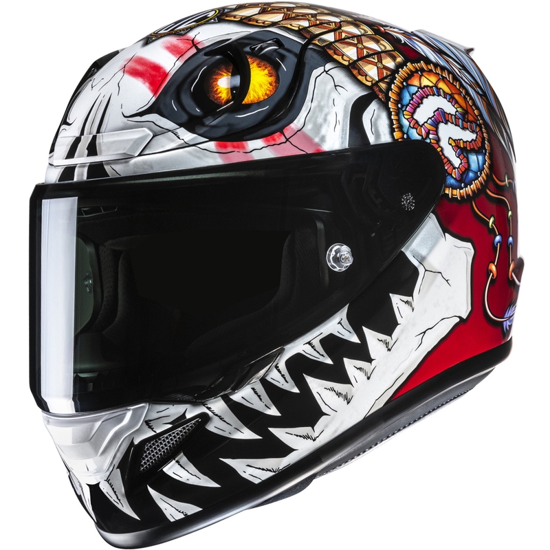 HJC RPHA 12 Skully MC1 Integralhelm Motorrad weiß-rot
