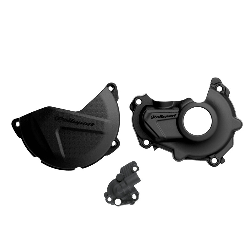 Clutch and ignition cover protector kit POLISPORT schwarz