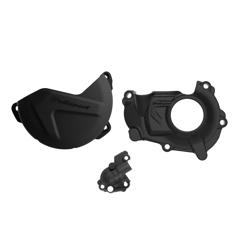 Clutch and ignition cover protector kit POLISPORT schwarz