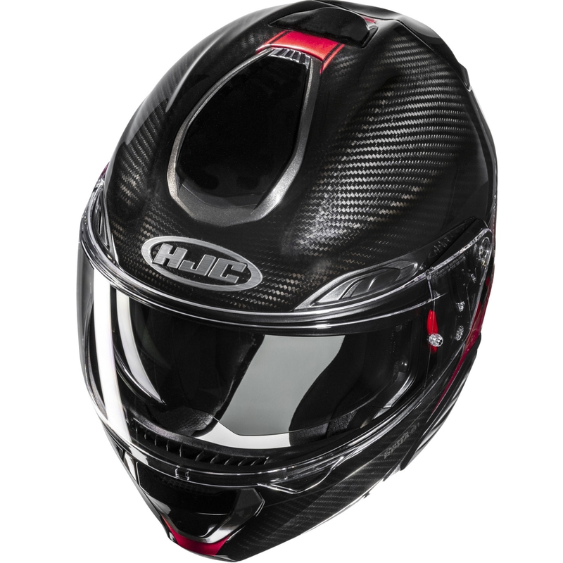 Klapphelm Motorrad HJC RPHA 91 CARBON Elig MC1 schwarz-rot
