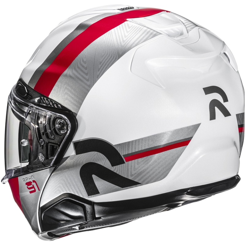 HJC RPHA 91 Fensh MC1 Motorrad-Klapphelm Weiß-Silber-Rot