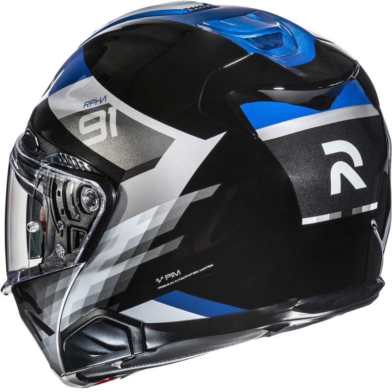 Klapphelm Motorrad HJC RPHA 91 Madal MC2 schwarz-grau-blau