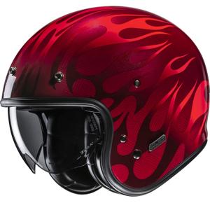 Offener Motorradhelm HJC V31 Firo MC1 rot