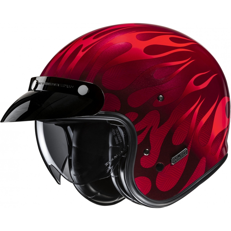 Offener Motorradhelm HJC V31 Firo MC1 rot