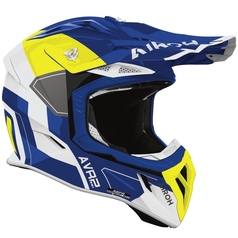 Airoh Aviator ACE 2 Shield Motocrosshelm glänzend blau-gelb