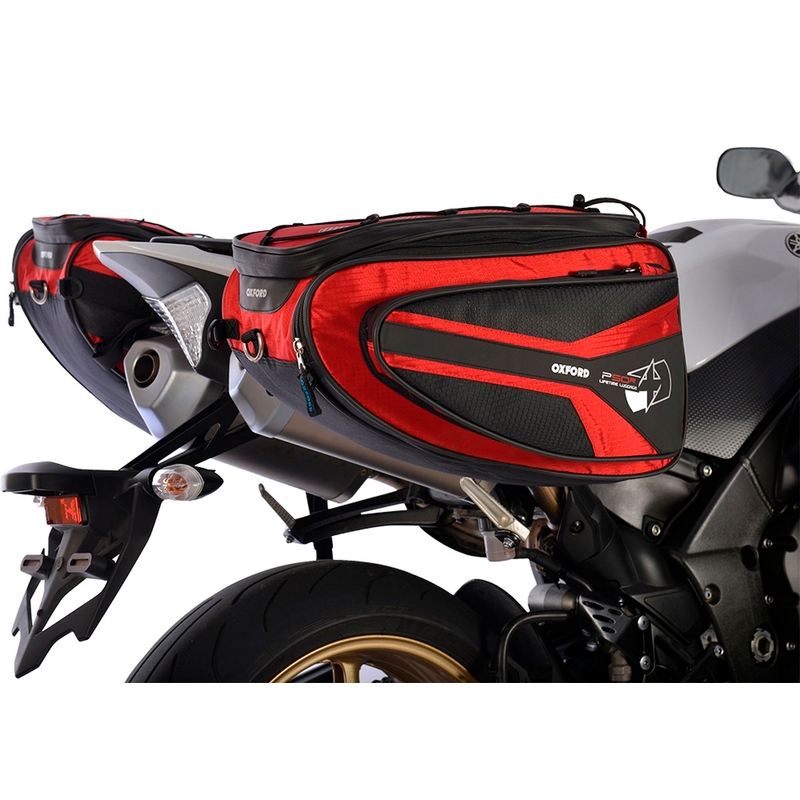 Oxford P50R schwarz und rot Motorrad Seitenkoffer zu verkaufen Ausverkauf