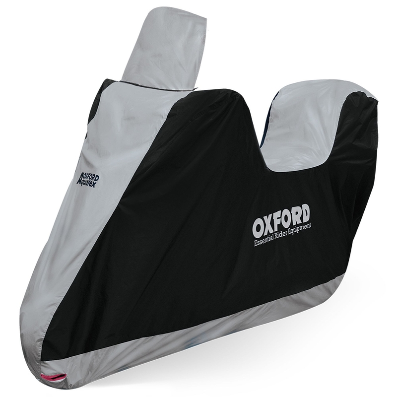 Oxford Aquatex Highscreen Scooter Motorradabdeckung mit Gepäckraum und hohem Plexiglas