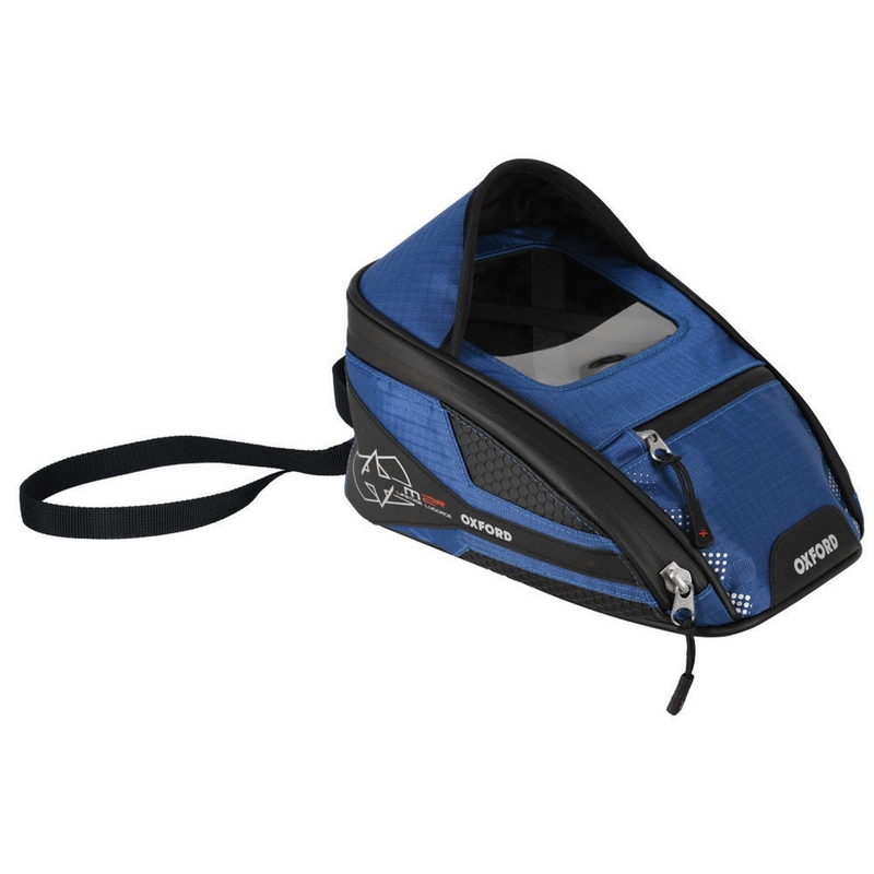 Tankrucksack für Motorrad Oxford M2R schwarz-blau