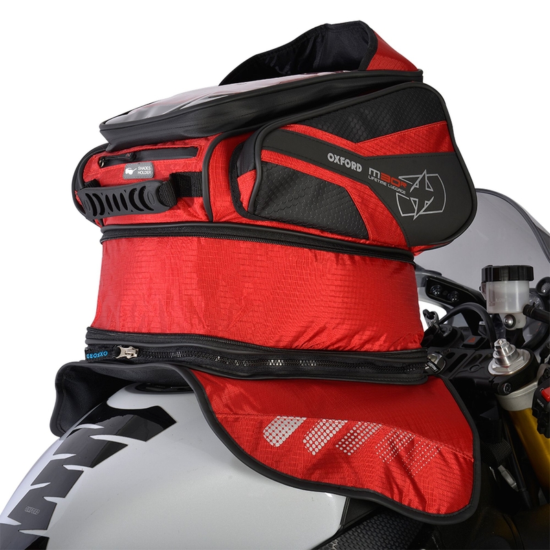 Tankrucksack für Motorrad Oxford M30R schwarz-rot