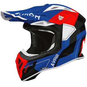 Motocrosshelm Airoh Aviator ACE 2 Shield glänzend blau-rot