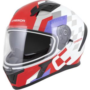 Cassida Orbit Track Integralhelm Motorrad fluo rot-weiß-lila-schwarz