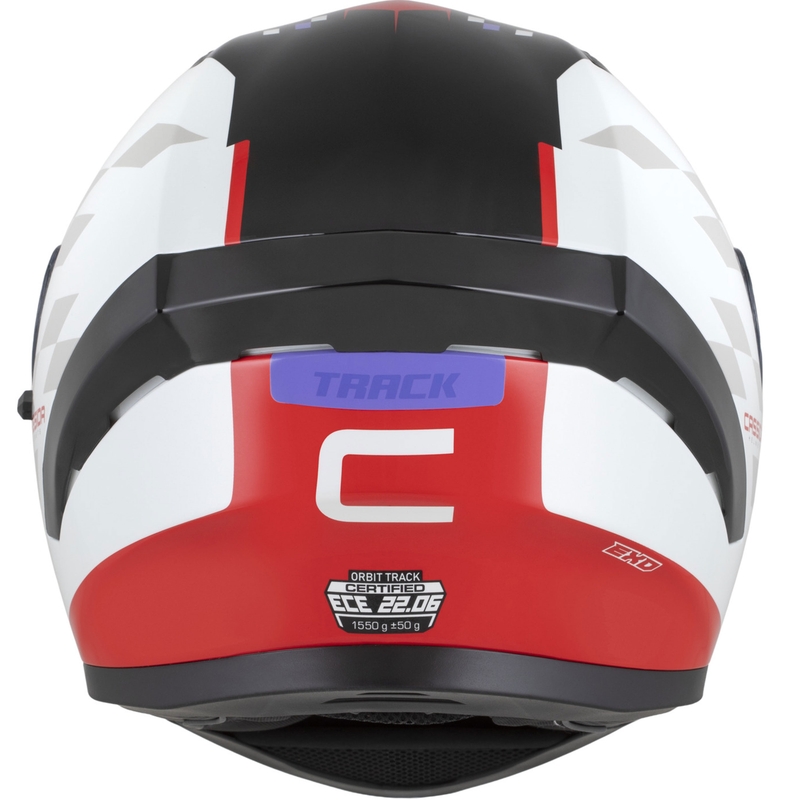 Cassida Orbit Track Integralhelm Motorrad fluo rot-weiß-lila-schwarz