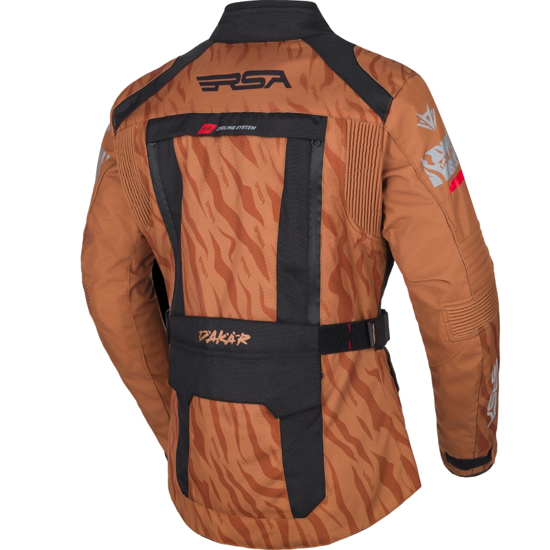RSA Dakar 2 Damen Motorradjacke sand-schwarz-rot