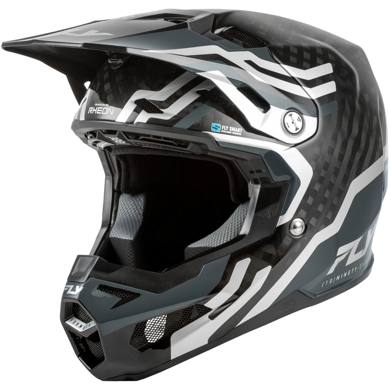 FLY Racing Formula S Carbon Byte Motocrosshelm carbon-grau-silber