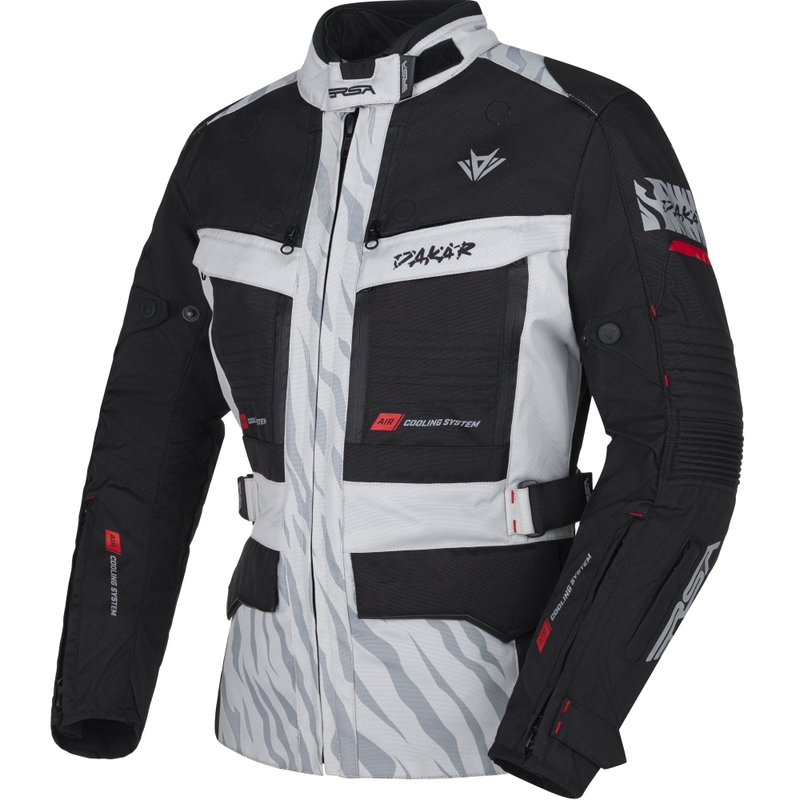 RSA Dakar 2 Damen Motorradjacke schwarz-grau-rot