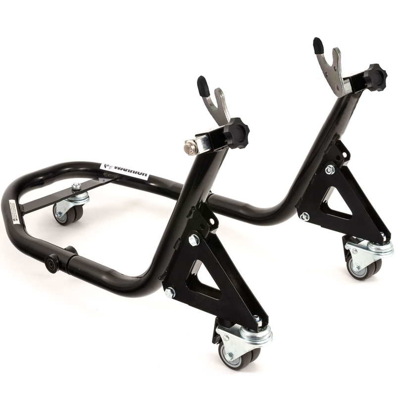 Hinterer mobiler Motorradständer mit Gabeln für R-TECH Rollläden