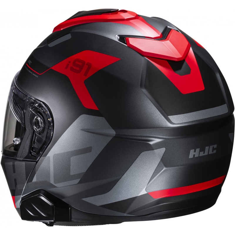 Motorrad-Klapphelm HJC i91 Carst schwarz-grau-rot