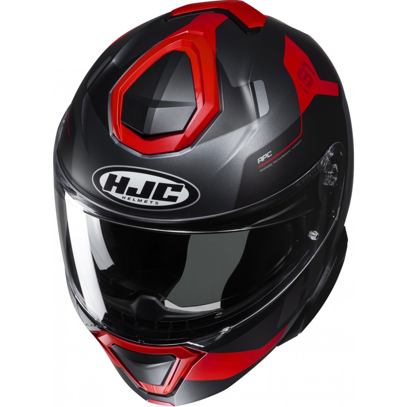 Motorrad-Klapphelm HJC i91 Carst schwarz-grau-rot
