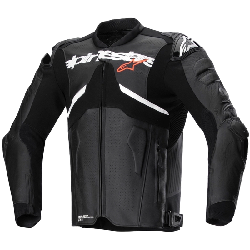 Alpinestars Atem 5 Leder-Motorradjacke schwarz-weiß