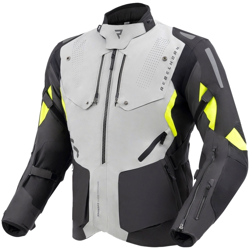 Rebelhorn Hiker IV Motorradjacke schwarz-grau-fluogelb