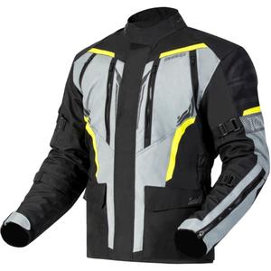 Motorradjacke Ozone Tour III schwarz-grau-fluo gelb