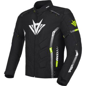 Motorradjacke RSA Rider schwarz-weiß-fluorgelb